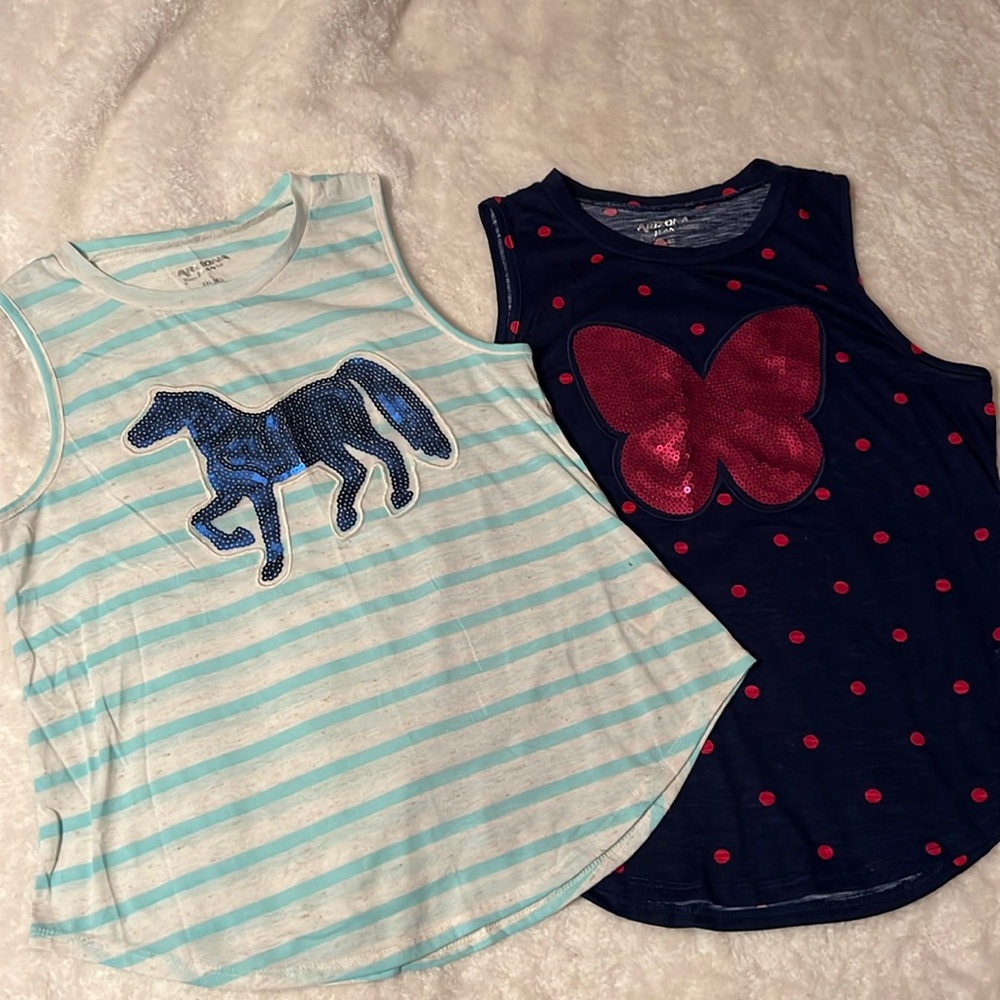 EUC Arizona (JCP) sequin tank tops girls xxl 18 1/2